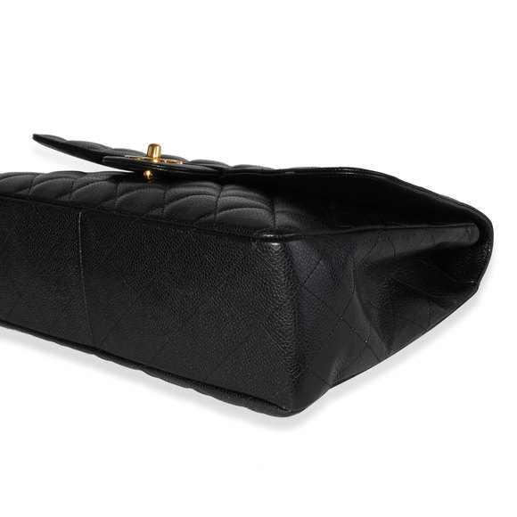 Chanel Black Quilted Caviar Jumbo Classic Single Flap Handbag - Picture 8 of 8